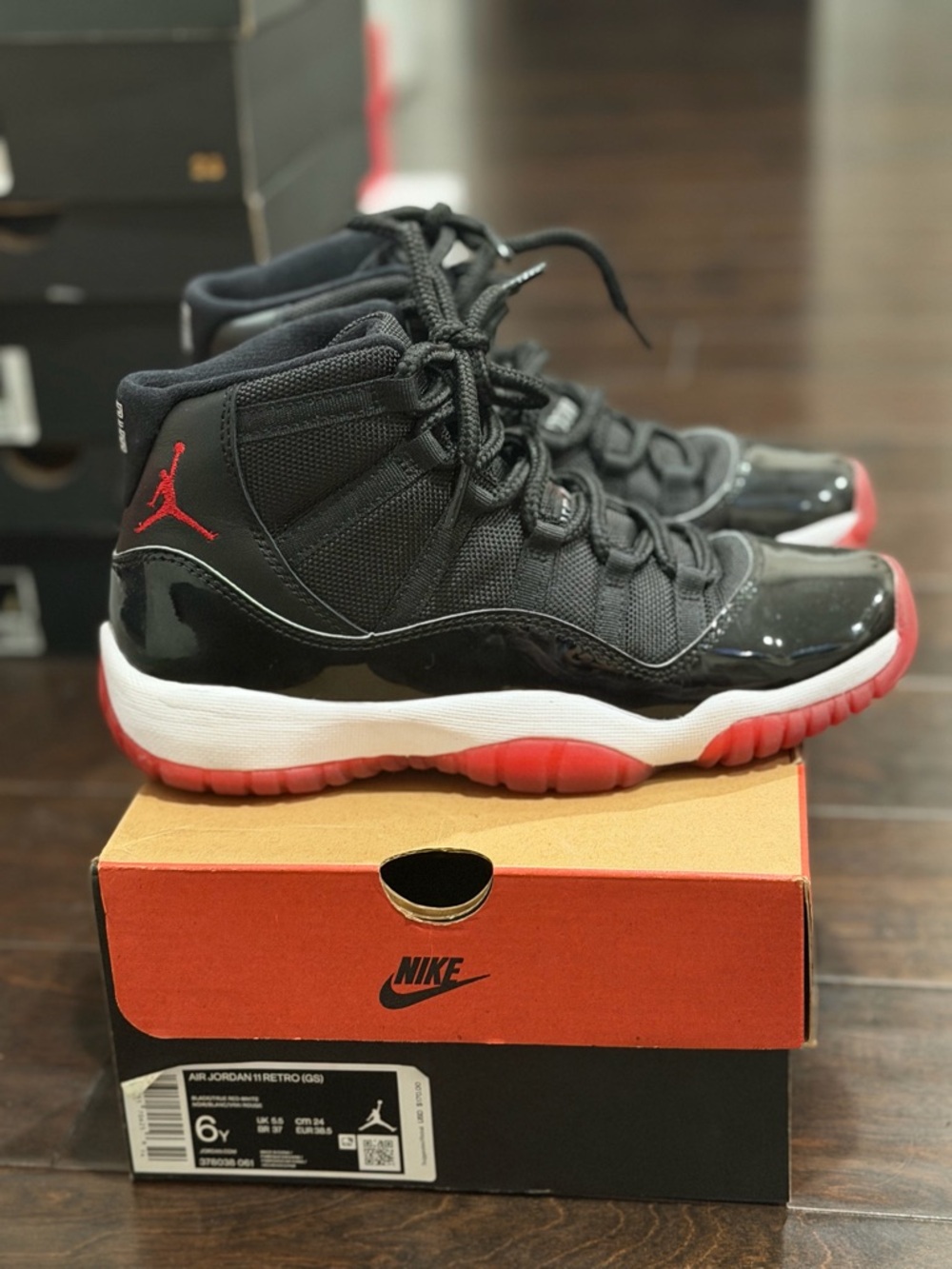 Jordan Air Jordan Bred  11 Retro (GS) Box - Black & White